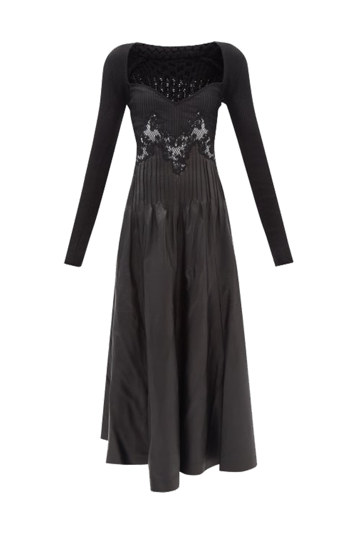 Hilde lace and leather dress