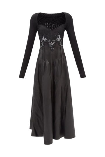 Hilde lace and leather dress