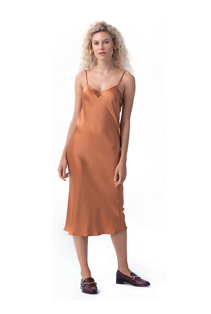 Terracotta Midi Slip Dress