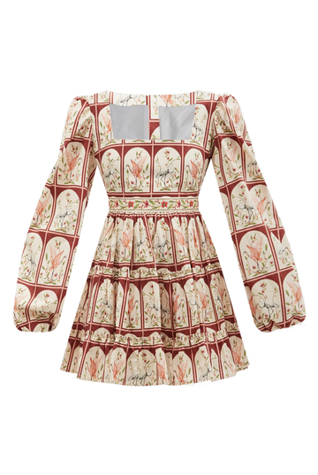 Avena Garza Floral-print Cotton-poplin Mini Dress