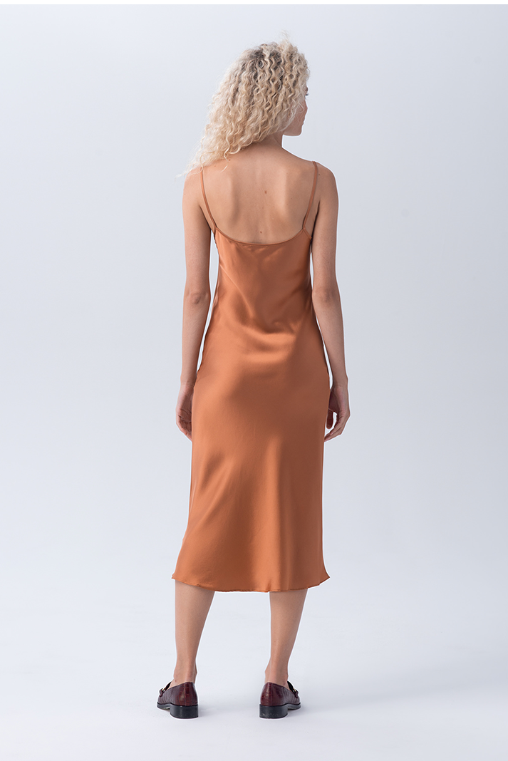 Terracotta Midi Slip Dress