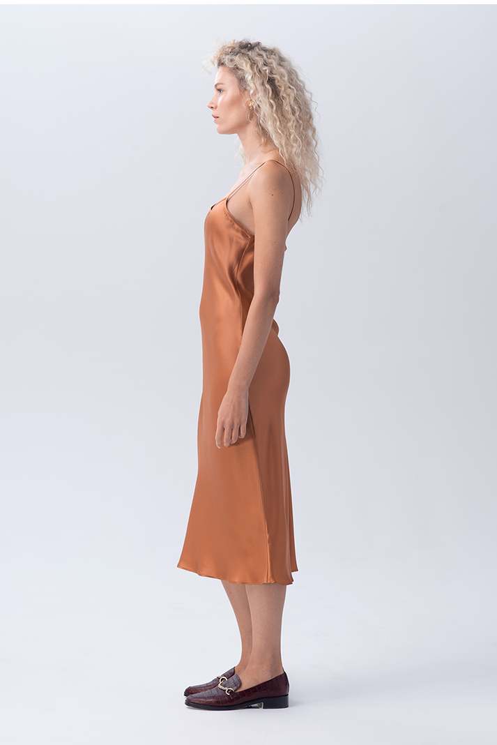 Terracotta Midi Slip Dress