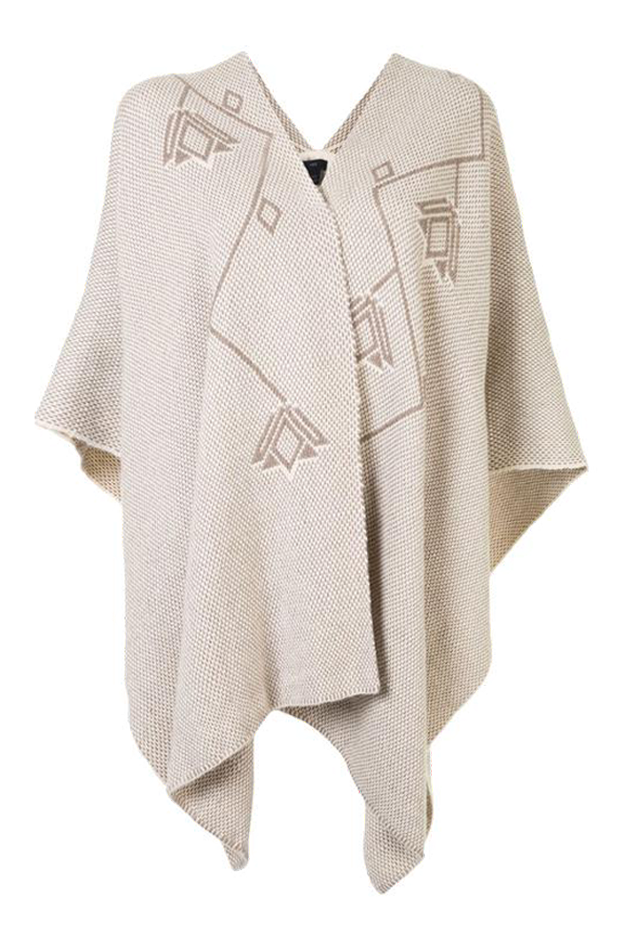 Double V-Neck Alpaca Shawl