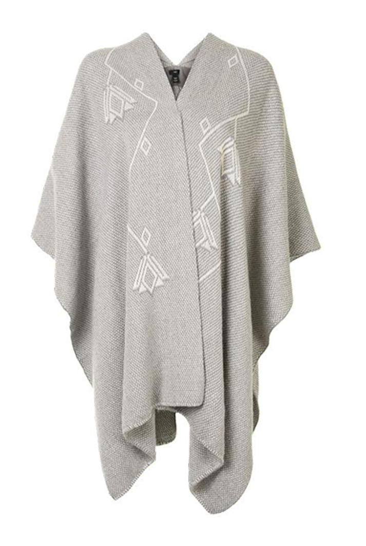 Double V-Neck Alpaca Shawl