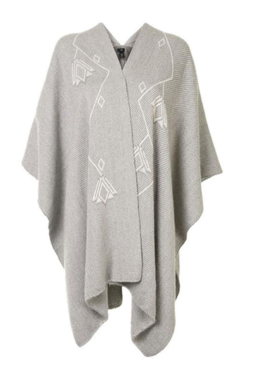 Double V-Neck Alpaca Shawl