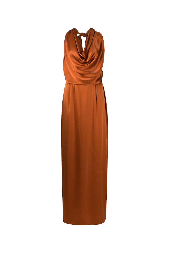 Convertible Halter-Neck Silk Dress