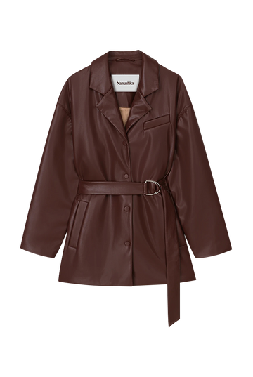 Liban Belted Alt-eather Padded Jacket