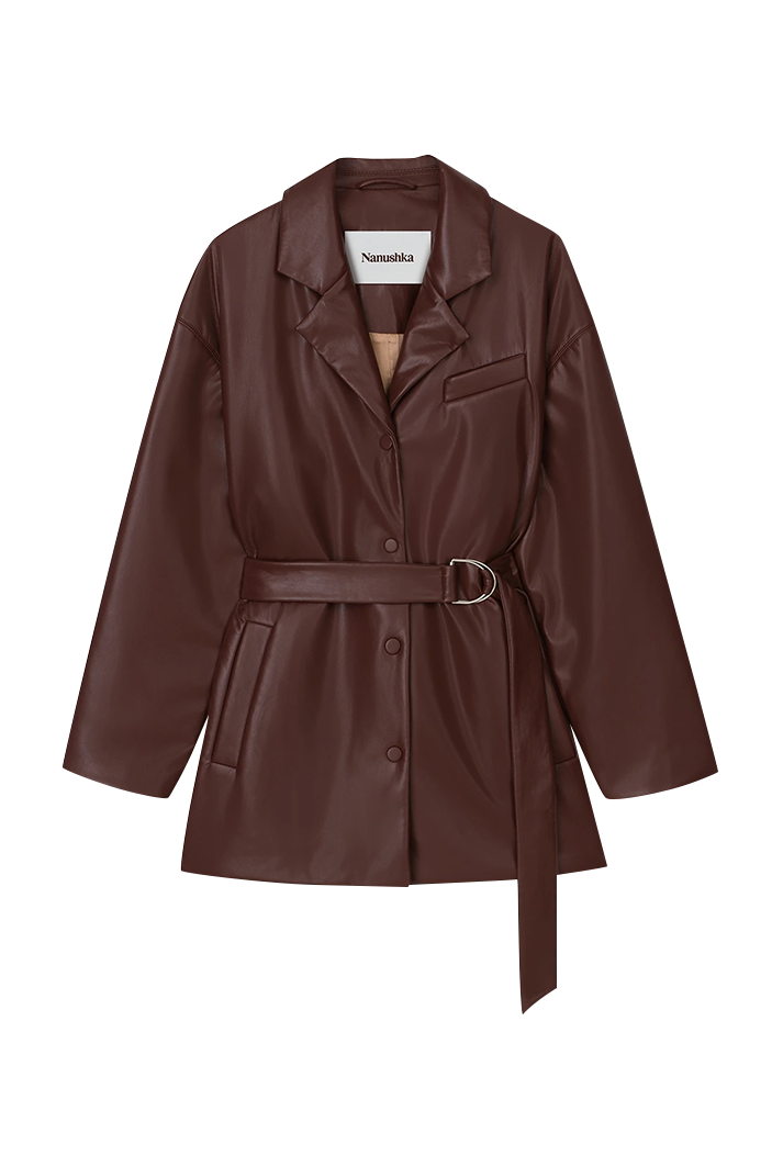 Liban Belted Alt-eather Padded Jacket