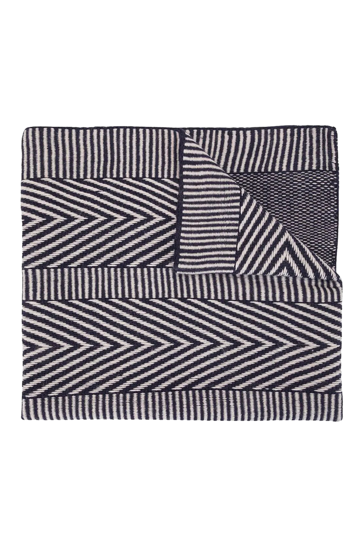 Chevron Pattern Knitted Alpaca Shawl