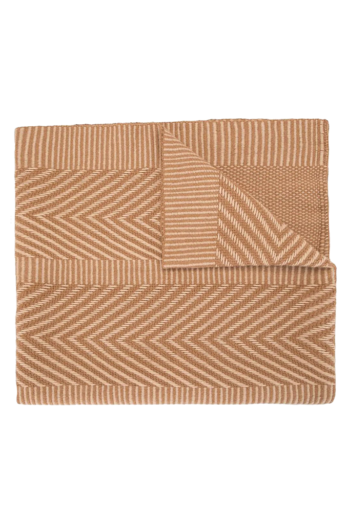 Chevron Pattern Knitted Alpaca Shawl