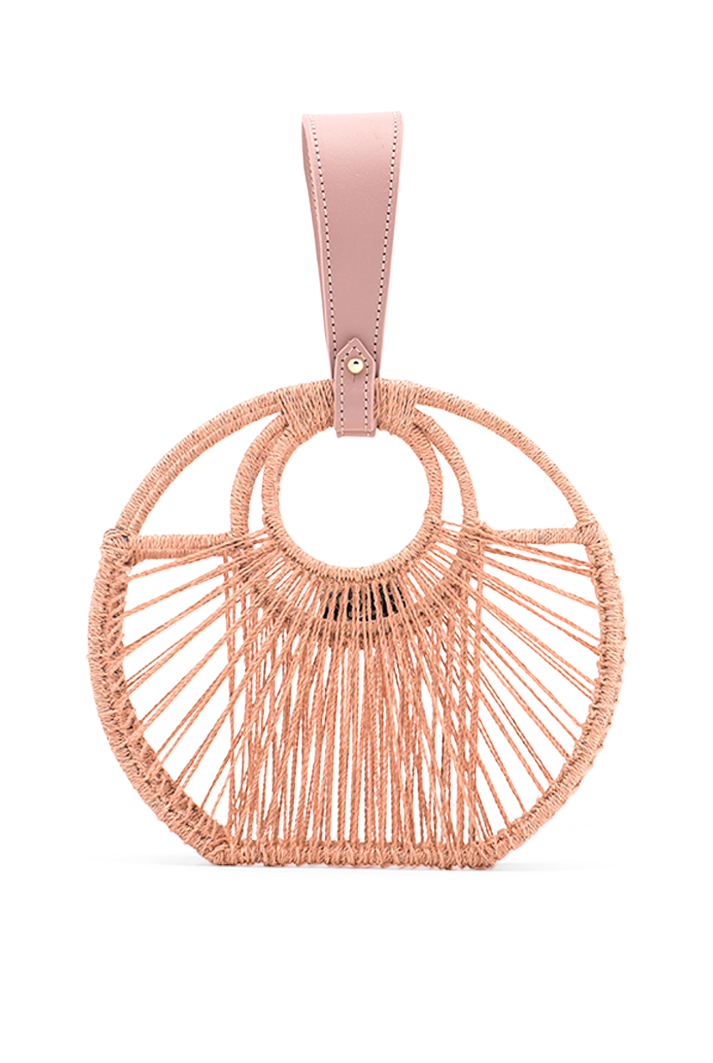 Langa Circular Woven Bag | Pink