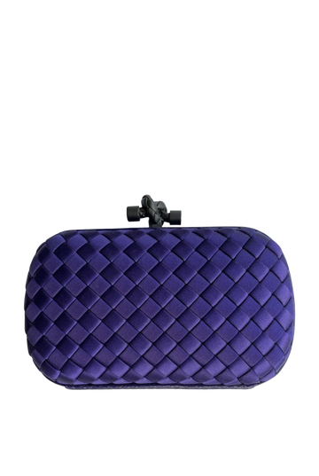 Bottega Veneta Pochette Knot Silk Clutch Bag | Purple