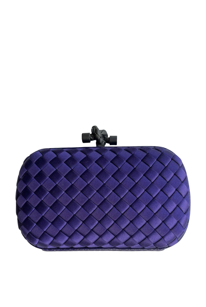 Bottega Veneta Pochette Knot Silk Clutch Bag | Purple