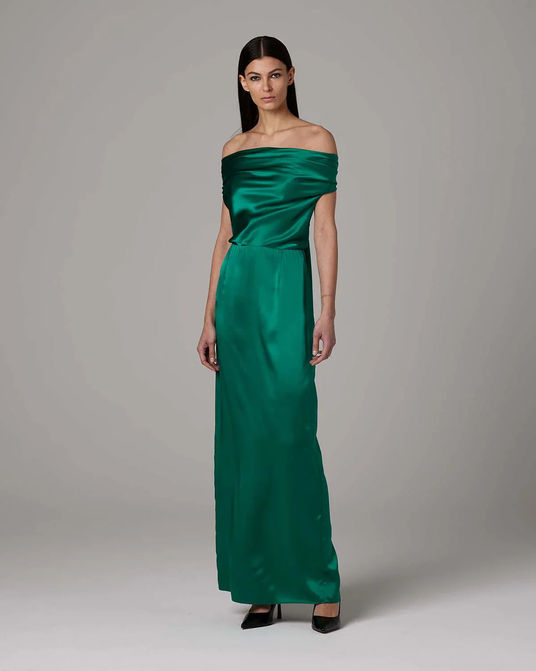 Halter-Neck Silk Gown