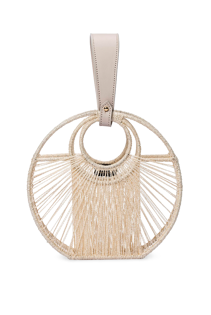 Langa Circular Woven Bag | White