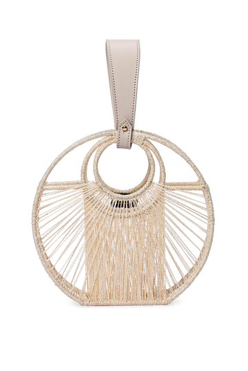 Langa Circular Woven Bag | White