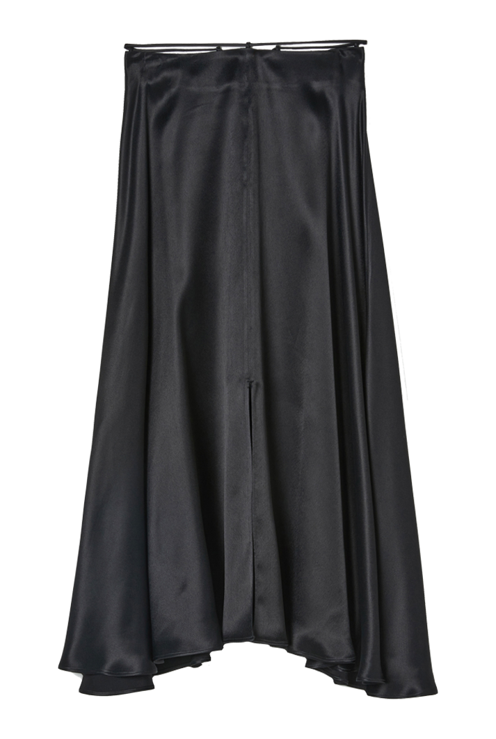 Bias-Cut Satin Midi Skirt