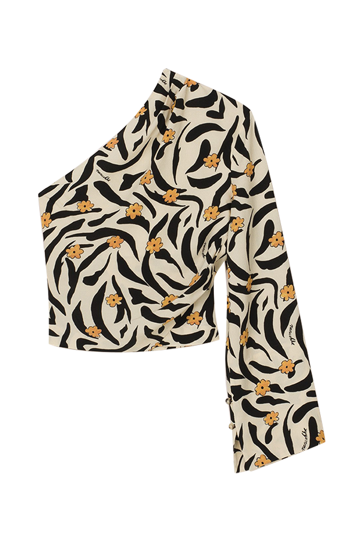 Laurine Asymmetric One Sleeve Top