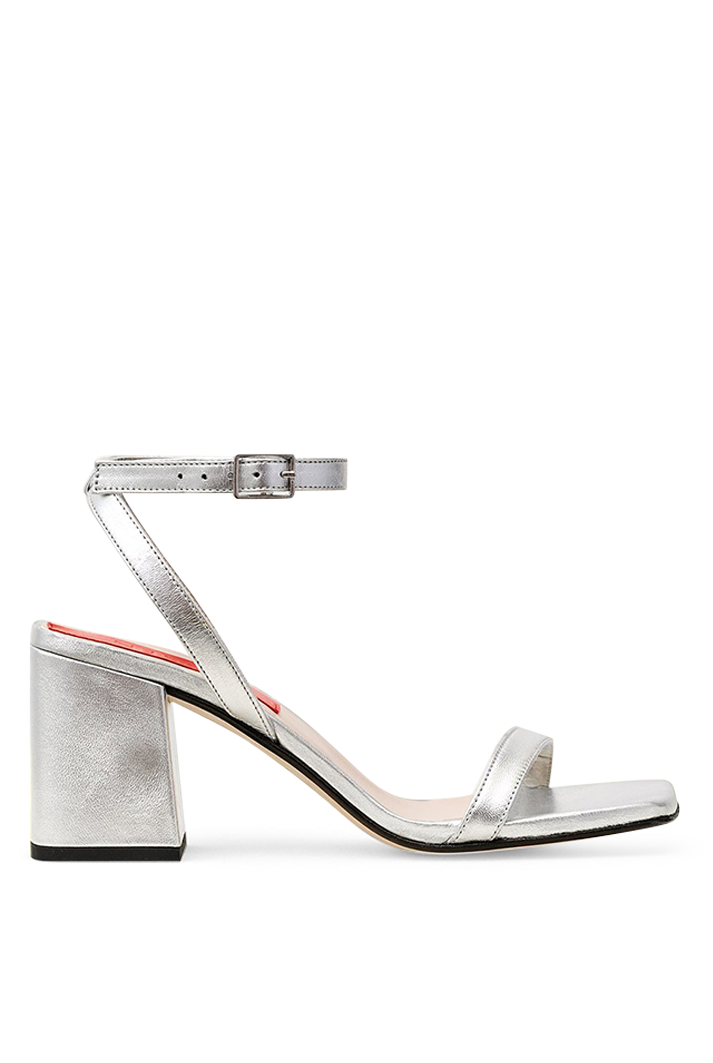 Essential Block Heel Silver Sandal