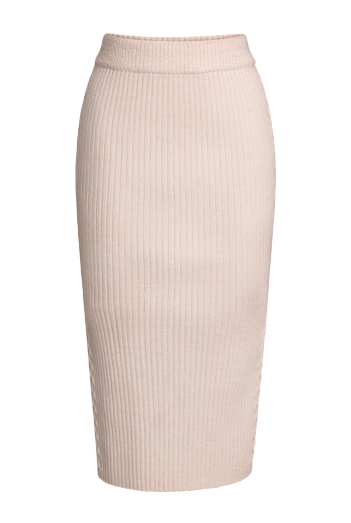Eva Ribbed Midi Skirt | Ivory