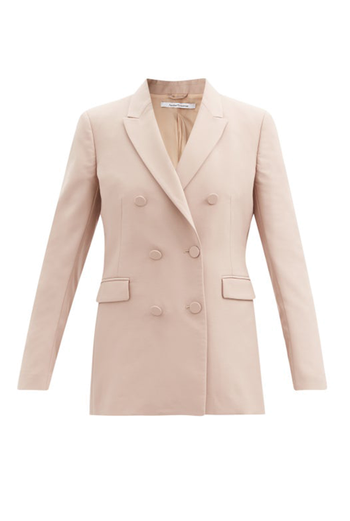 Double-breasted Wool Grain De Poudre Jacket