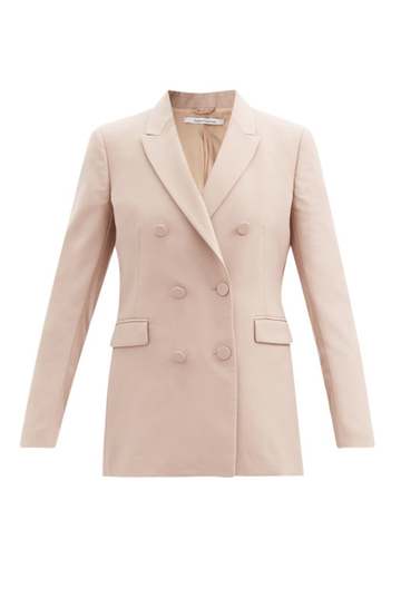 Double-breasted Wool Grain De Poudre Jacket