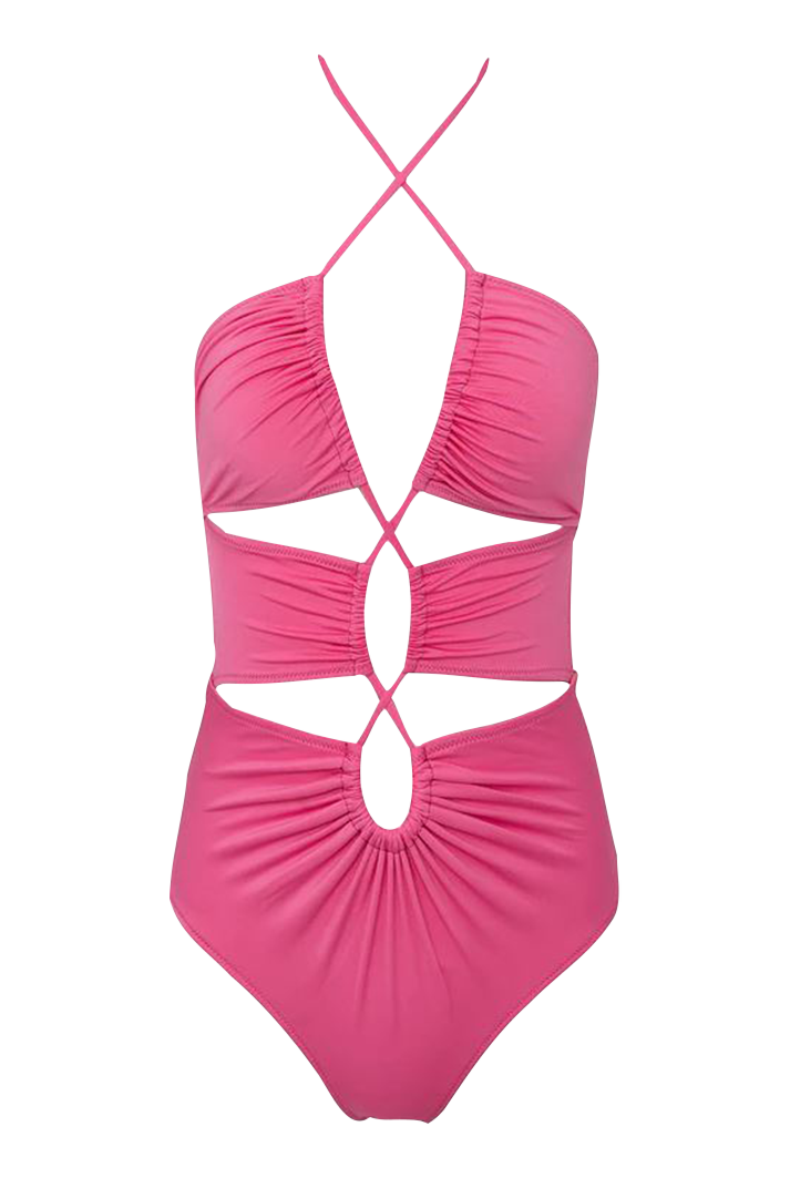 Naomi Fuchsia Cutout One Piece Swimsuit