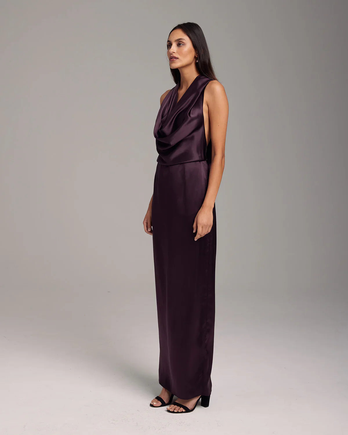 Halter-Neck Silk Gown