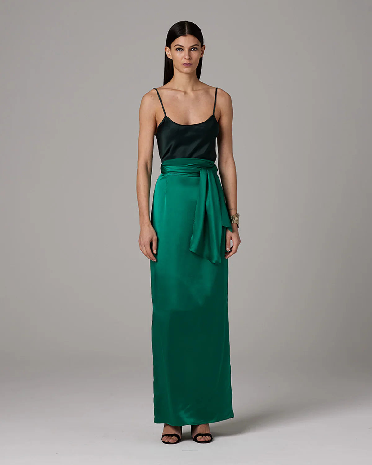 Halter-Neck Silk Gown