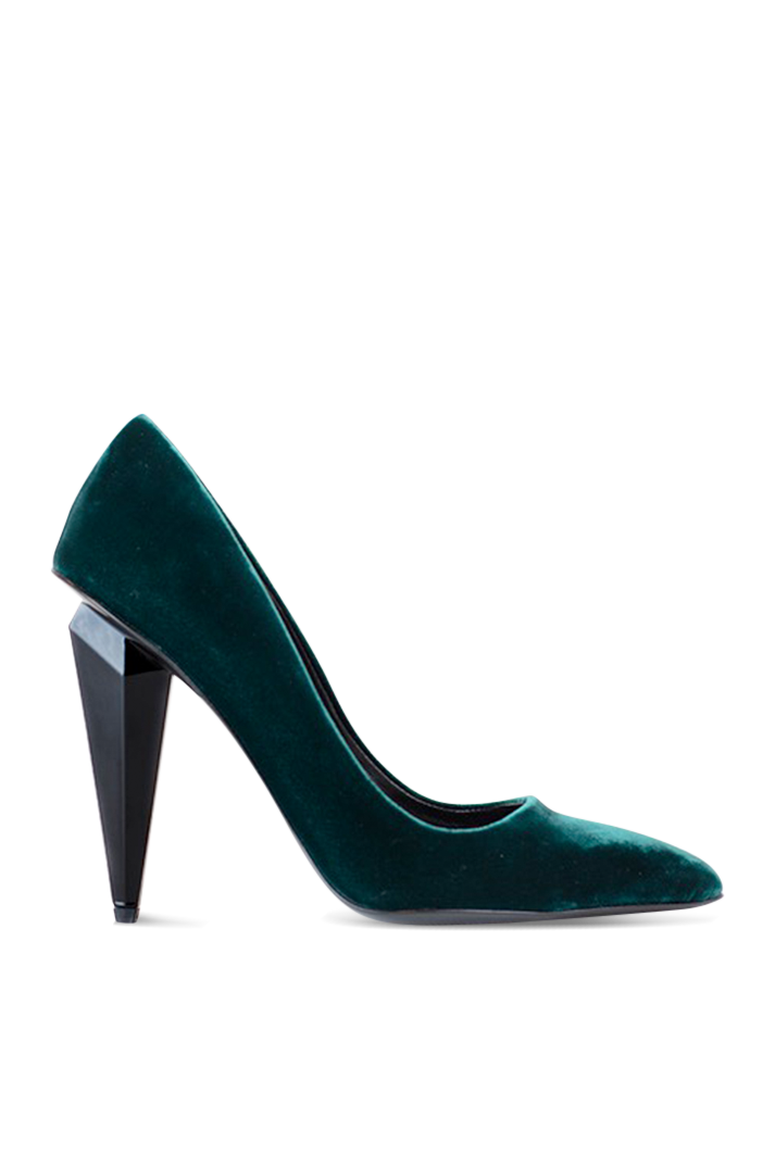 Antigone Velvet Classic Pumps | Green