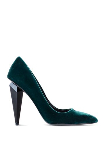 Antigone Velvet Classic Pumps | Green