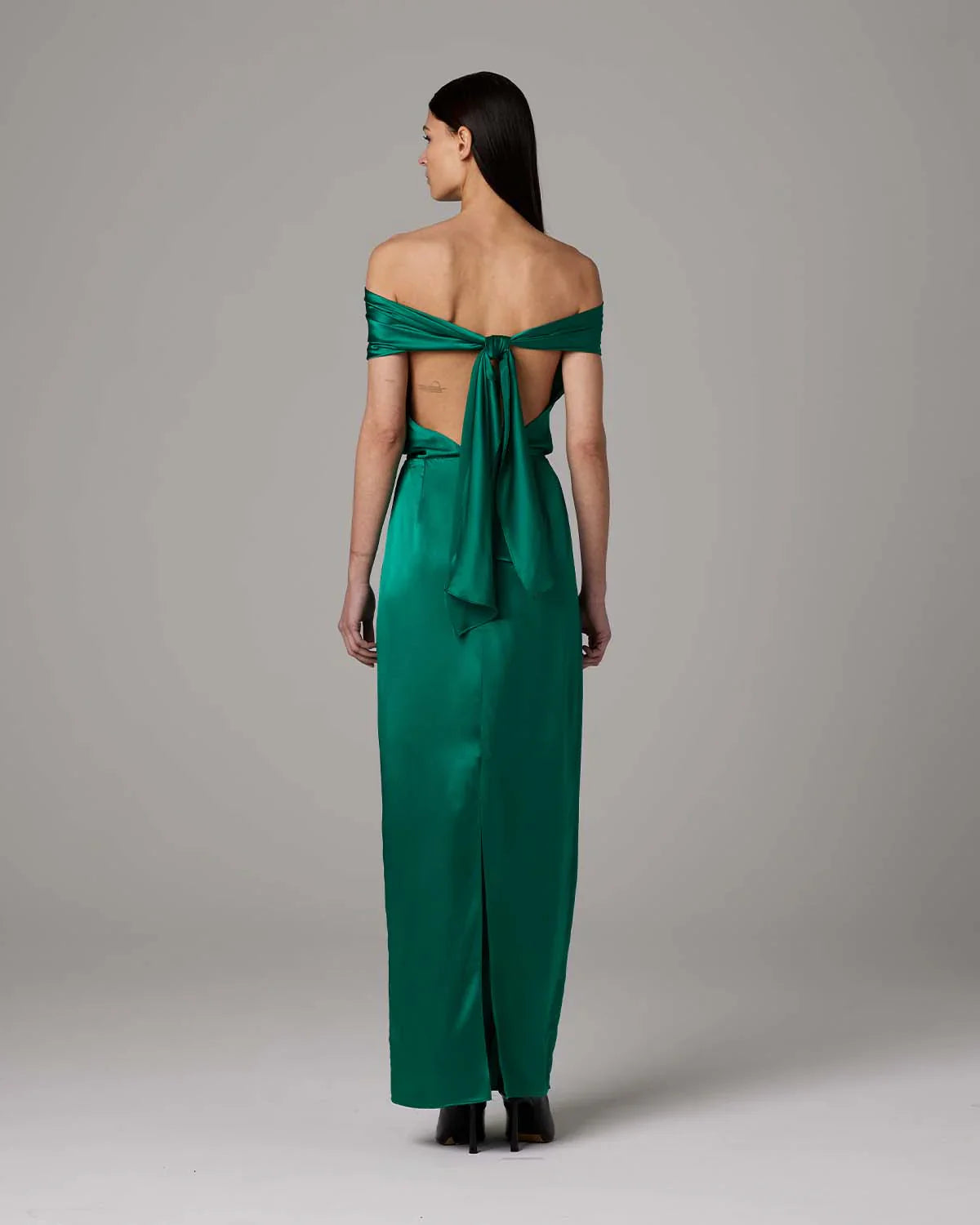Halter-Neck Silk Gown