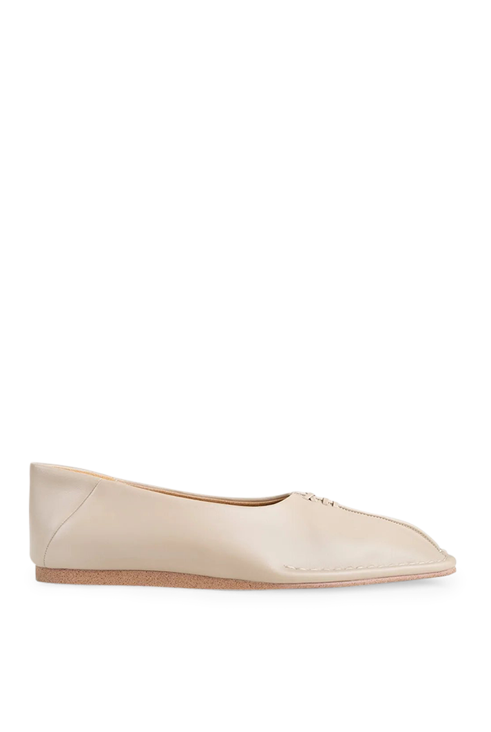 Gaia Vegan Leather Beige Flats