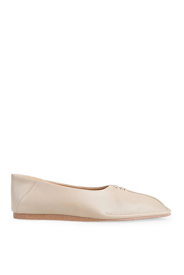 Gaia Vegan Leather Beige Flats