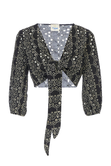 Sara Tie-Front Crop Top