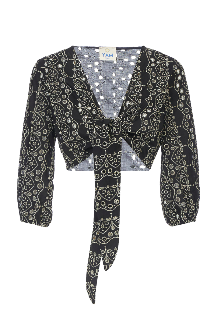 Sara Tie-Front Crop Top