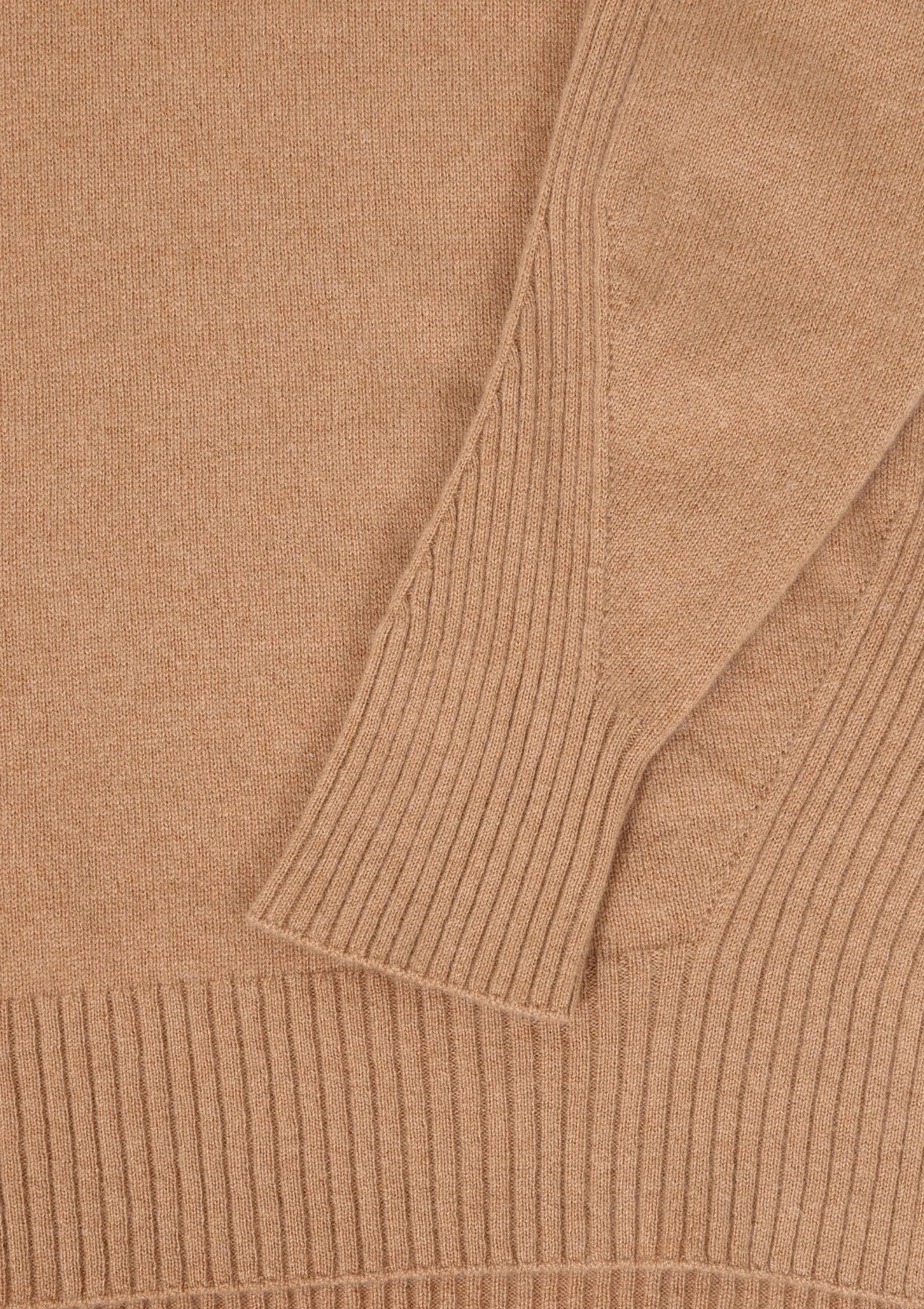Chevron Detail Relaxed Polo Sweater | Praline