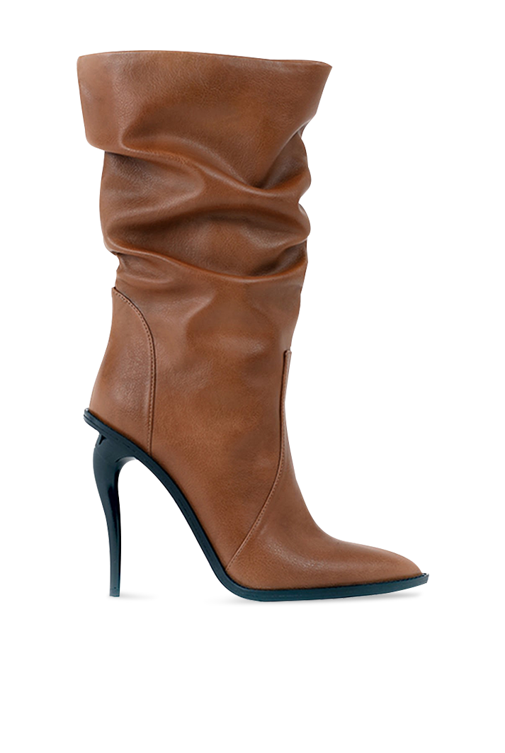 Demeter Slouchy Vegan Leather Boots | Brown