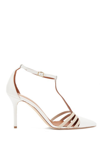 Ila caged point-toe leather pumps