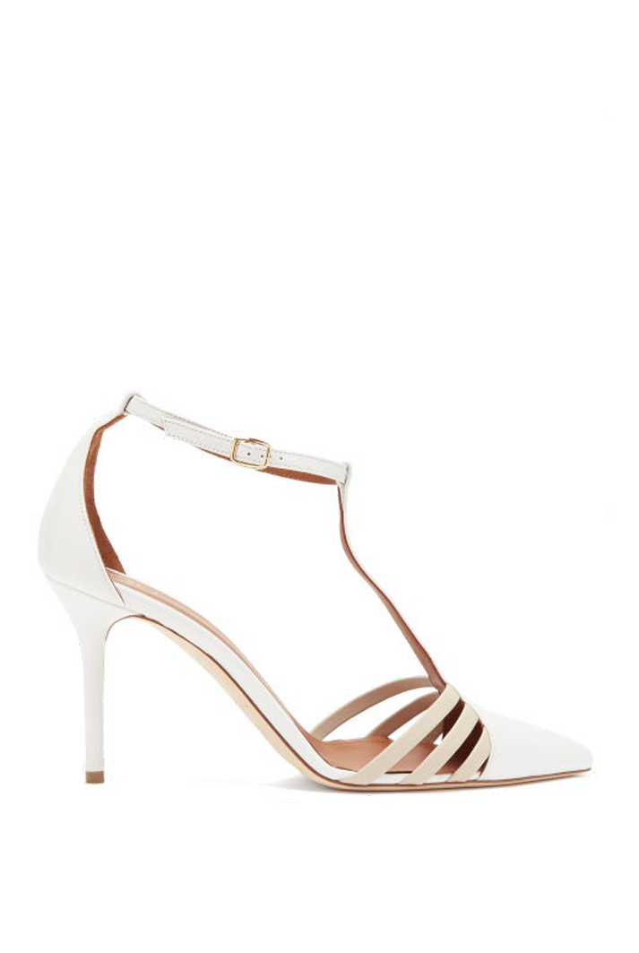 Ila caged point-toe leather pumps