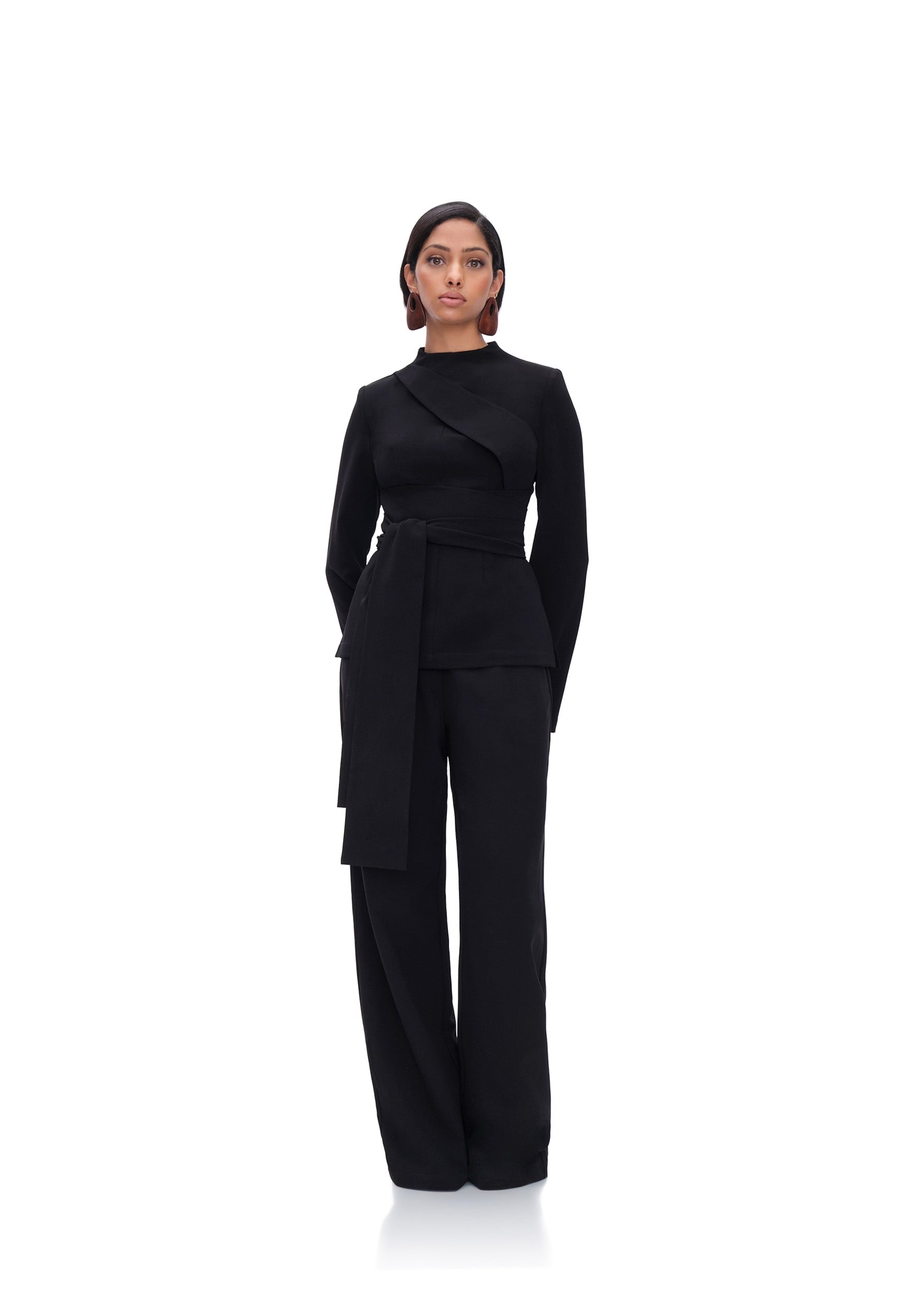 Uta High Waist Bootcut Pants | Onyx
