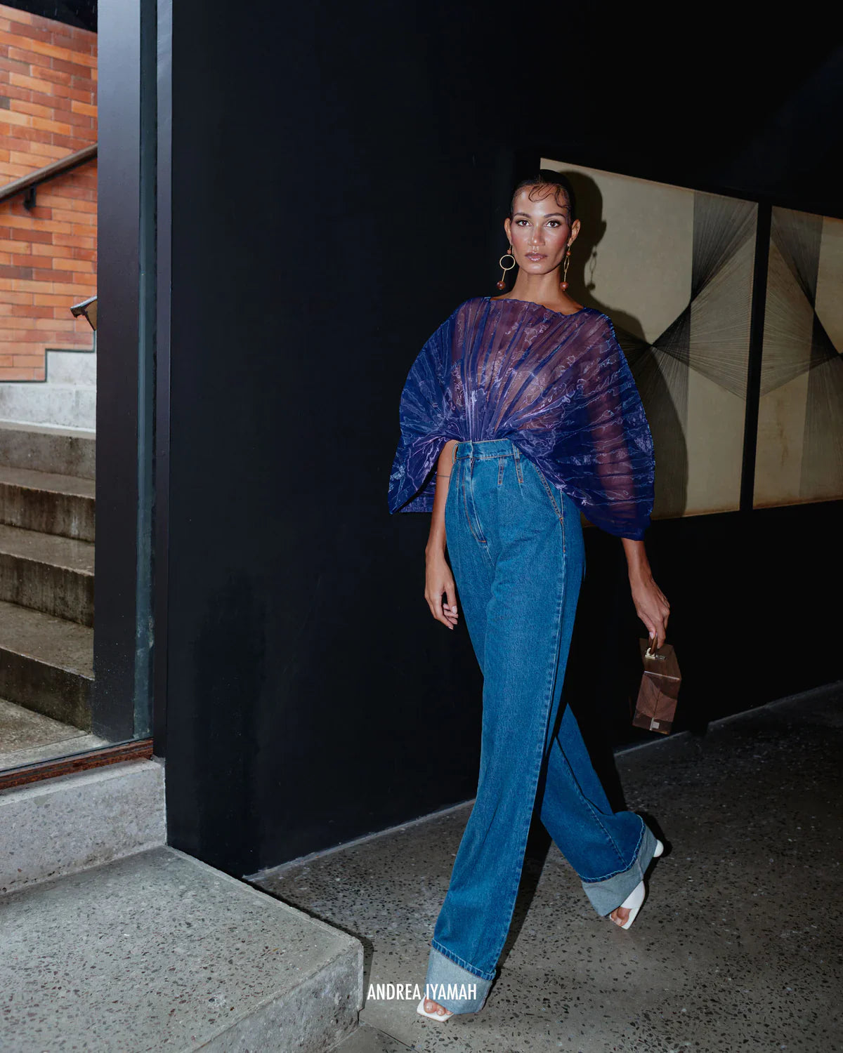 Sombra Indigo Organza Bodysuit