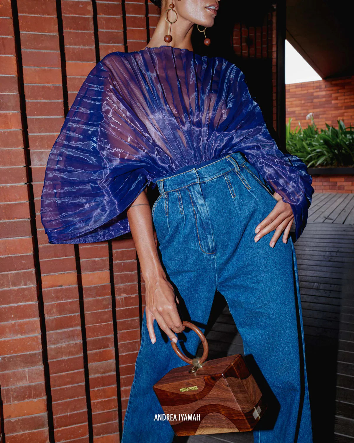 Sombra Indigo Organza Bodysuit