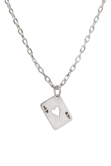 Ace of Hearts Silver Necklace