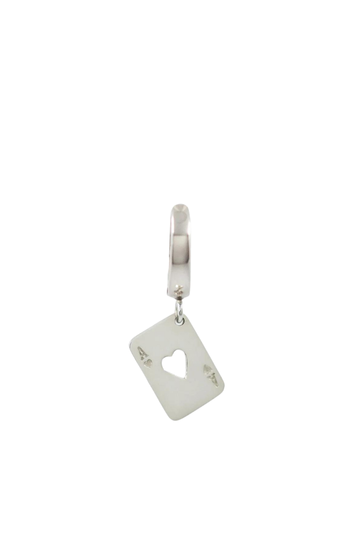 Ace of Hearts Earrings | Silver