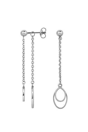 Apple Pip Chain Earrings, Silver