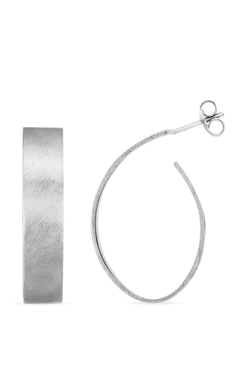 Apple Pip Hoop Earrings, Silver