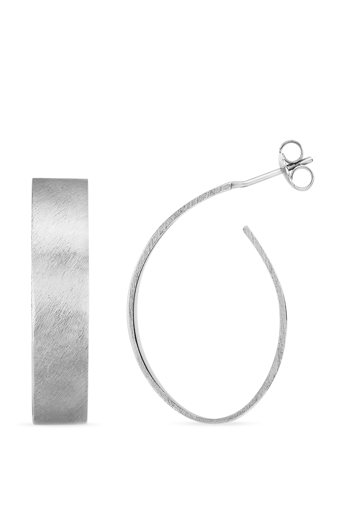 Apple Pip Hoop Earrings, Silver