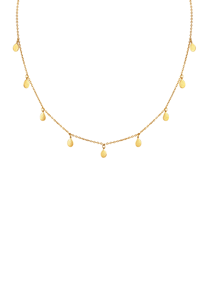 Apple Nine Pip Necklace, Gold