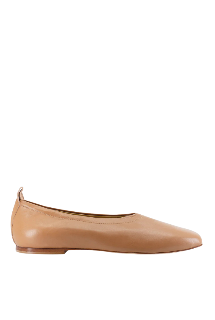 Leather Ballet Flats | Tan